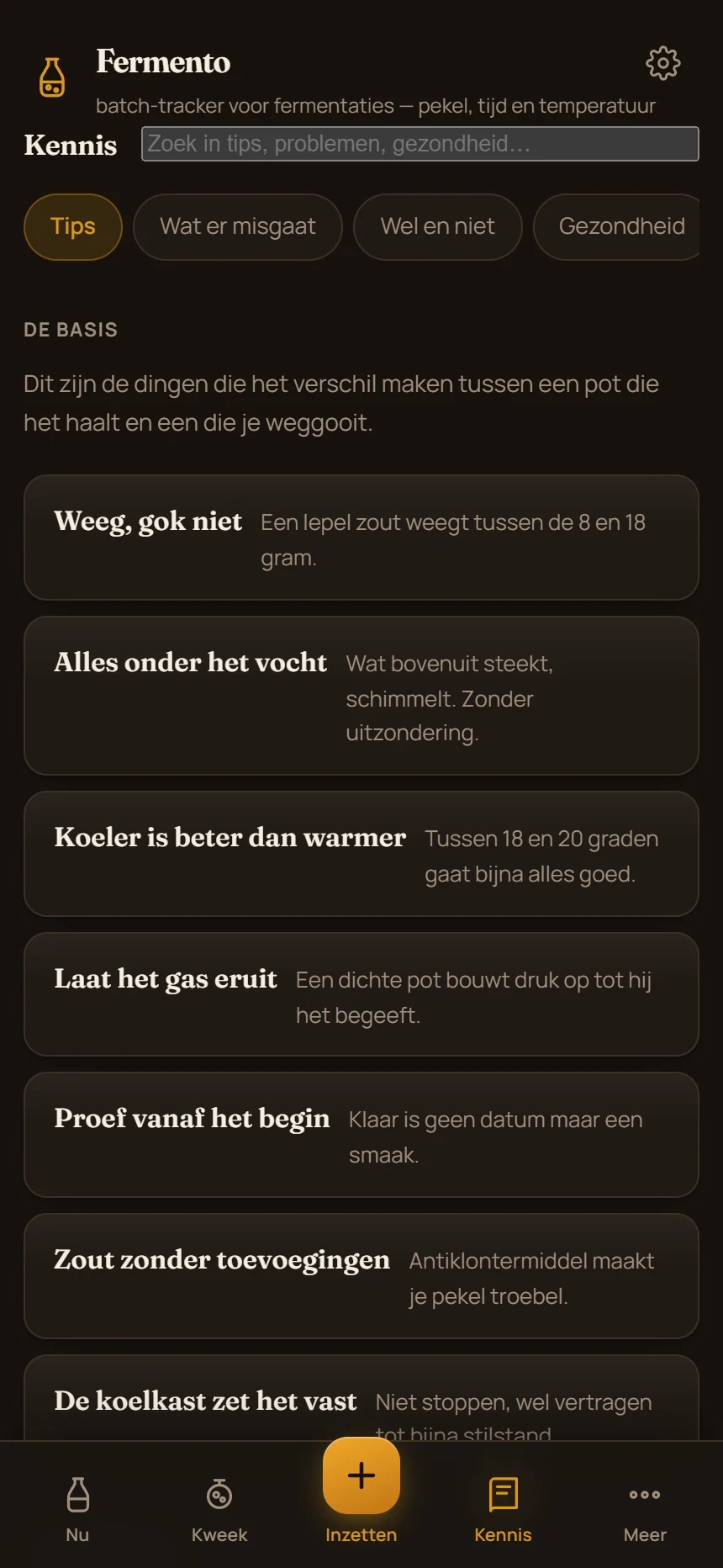 Scherm uit Fermento