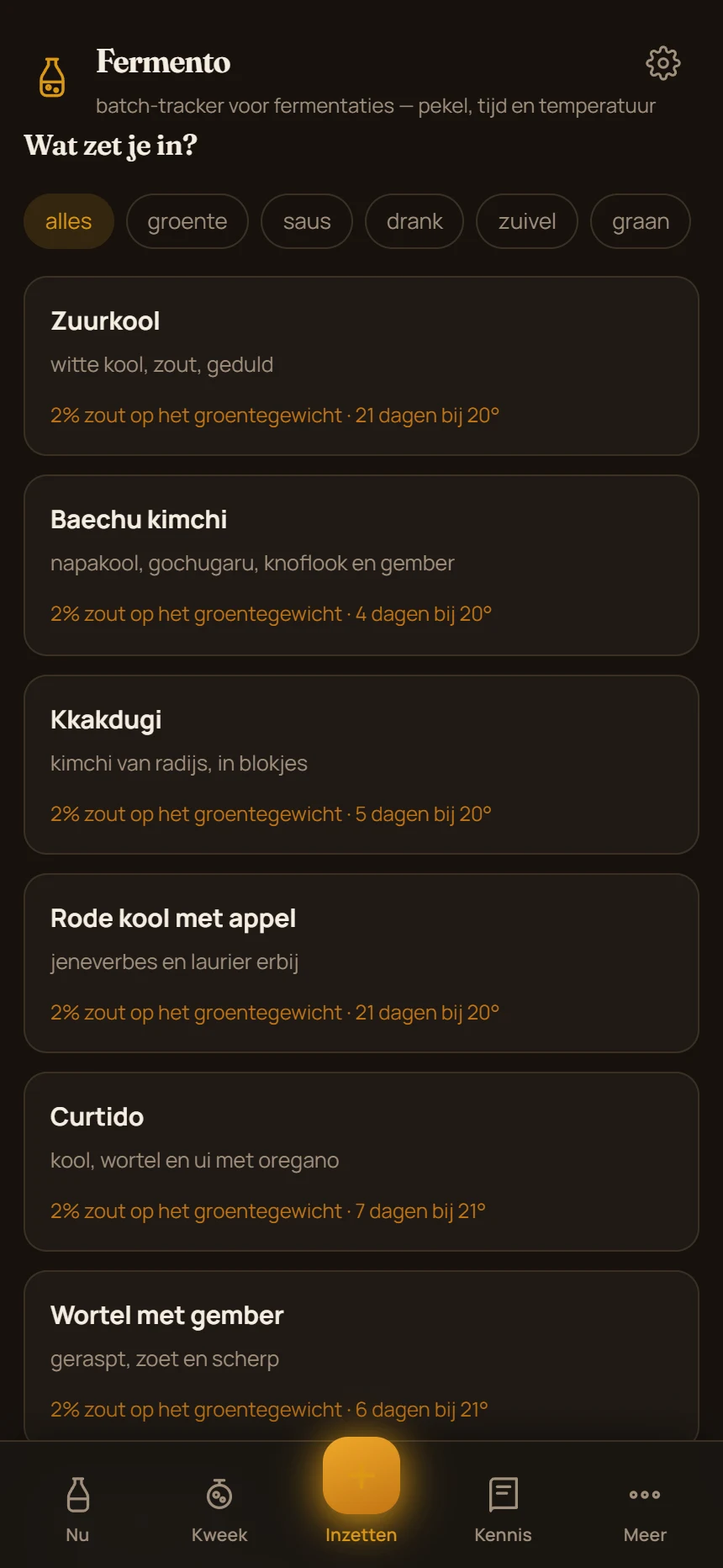 Scherm uit Fermento