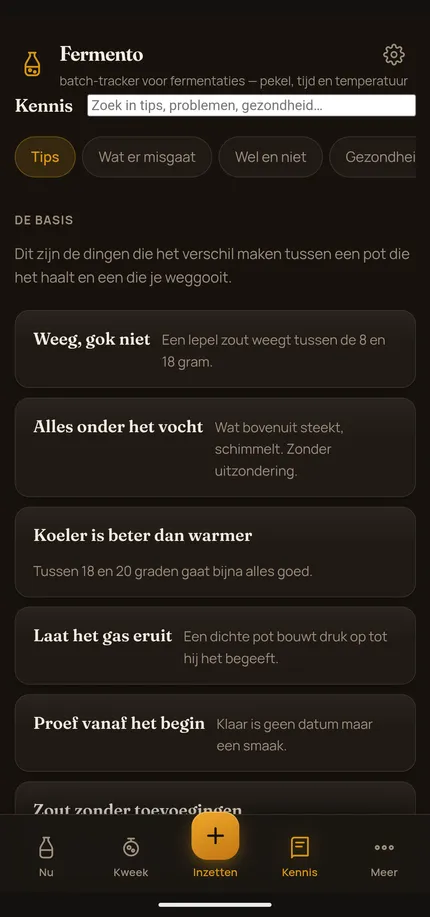 De kennisbank met tips, gegroepeerd per onderwerp.